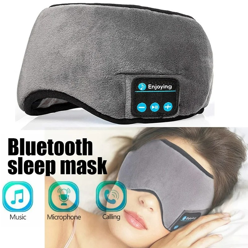 Bluetooth Headset On Ear - Bluetooth-Kopfhörer Sport-Schlafmaske Elastisches Drahtloses Kopfhörer-Stirnband Musik-Augenmaske
