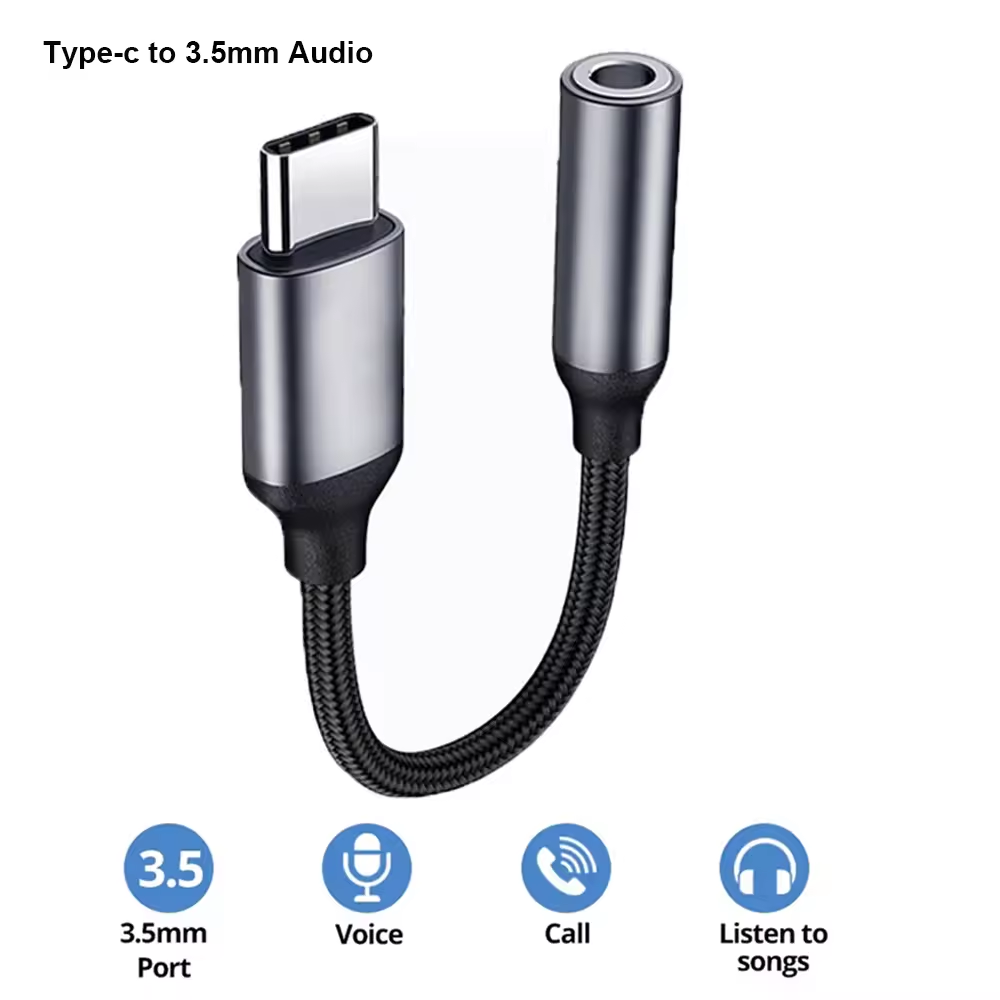 Audiophile Headphone Wired - USB-C 3,5-mm-Audioadapter USB Typ-C zu 3,5-mm-Aux-Klinkenstecker